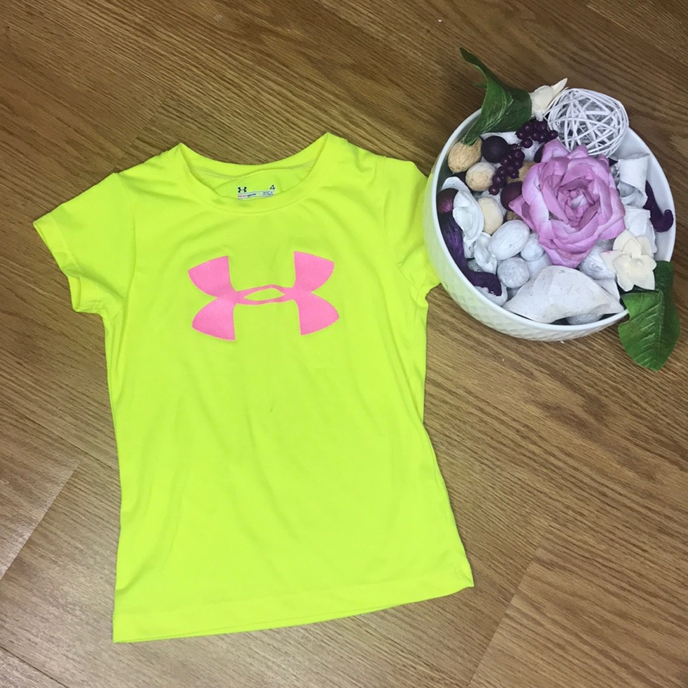 Under armor bright green shirt